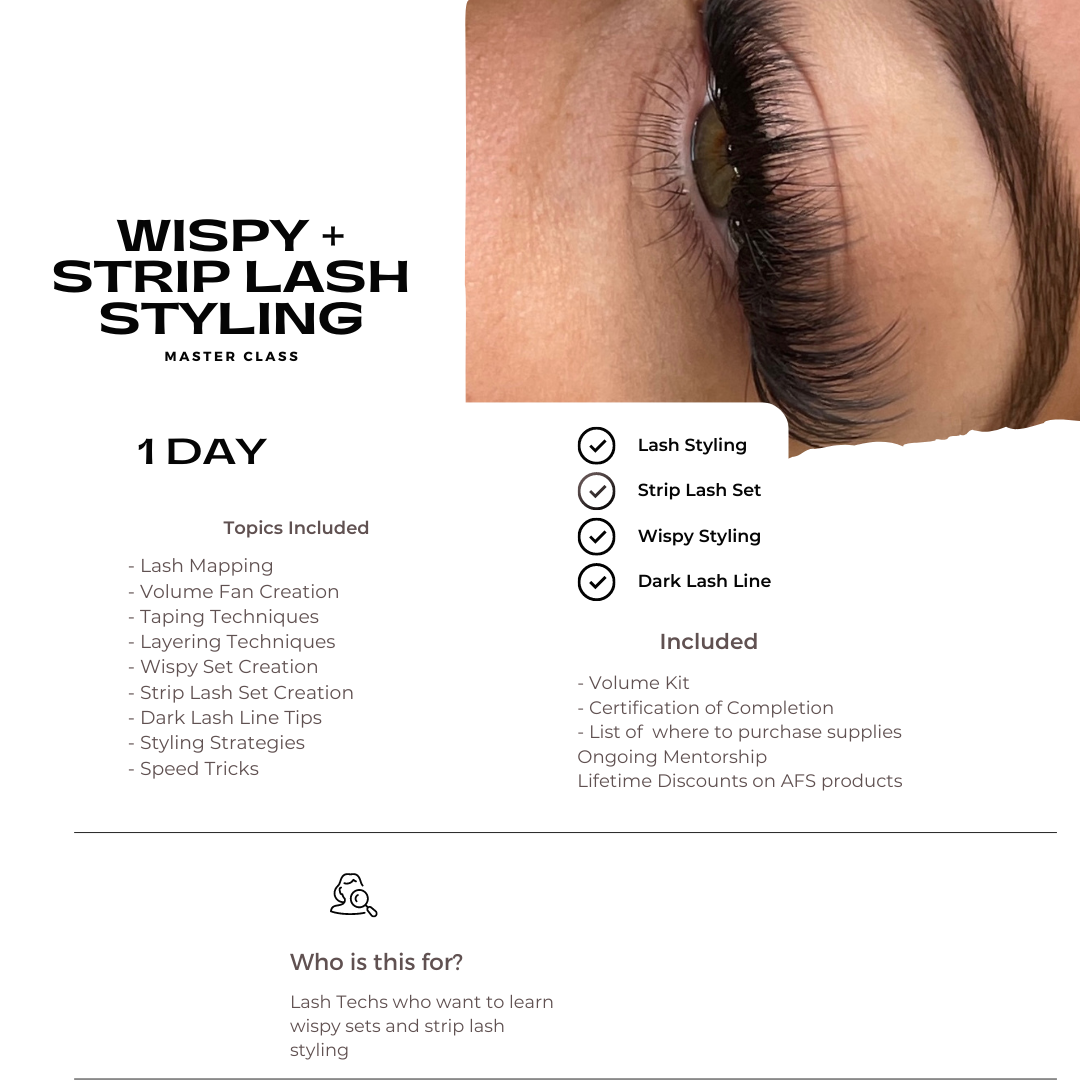 In Person Lash Styling: Wet Set + Wispy Volume